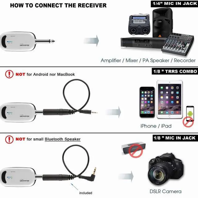 Alt view image 4 of 7 - Wireless Headset Lavalier Microphone System Wireless Lapel Mic Best for iPhone, DSLR Camera, PA Speaker, YouTube, Podcast, Video Recording, Conference, Vlogging, Church, Interview, Teaching