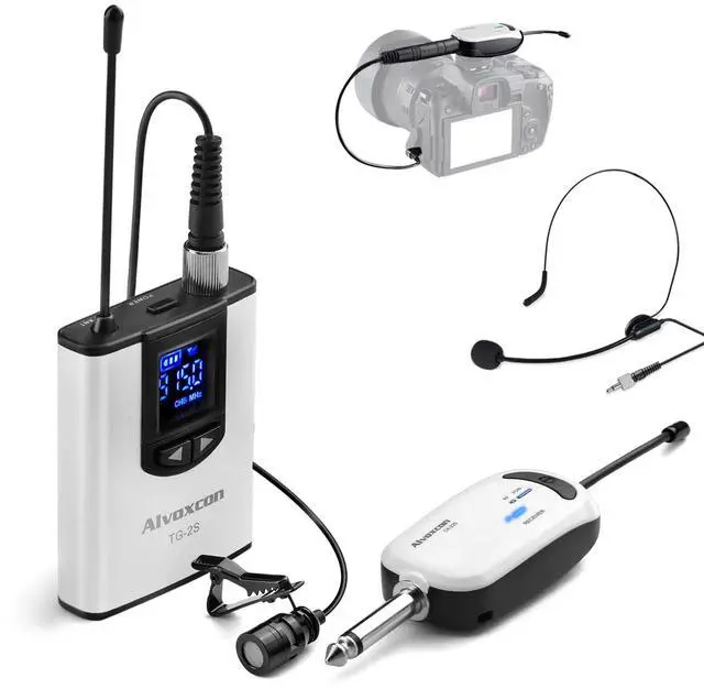 Main image of Wireless Headset Lavalier Microphone System Wireless Lapel Mic Best for iPhone, DSLR Camera, PA Speaker, YouTube, Podcast, Video Recording, Conference, Vlogging, Church, Interview, Teaching