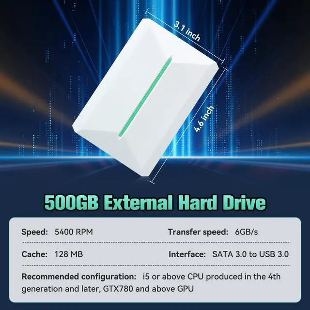 Alt view image 6 of 7 - Retro Game Console Hdd 500GB, Plug and Play Video Game Console with Built in 38291 Game, Emulator Console Compatible with 50 Game Emulators, Playnite&Retrobat 2 Game Syatem in 1, Portable Game Console