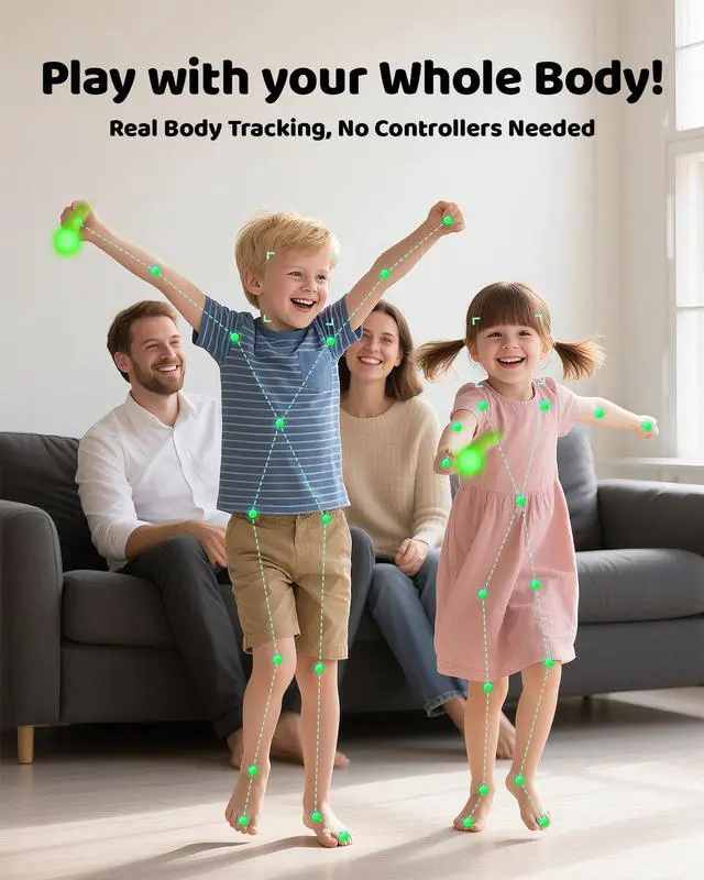 Alt view image 3 of 7 - Interactive Motion Gaming Console for Kids: Educational AR Learning Games (28+) for Ages 4+ Boys & Girls - Boost Coordination Fitness & STEM Skills Motion-Sensing Video Game System