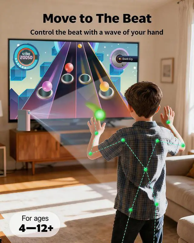 Alt view image 5 of 7 - Interactive Motion Gaming Console for Kids: Educational AR Learning Games (28+) for Ages 4+ Boys & Girls - Boost Coordination Fitness & STEM Skills Motion-Sensing Video Game System