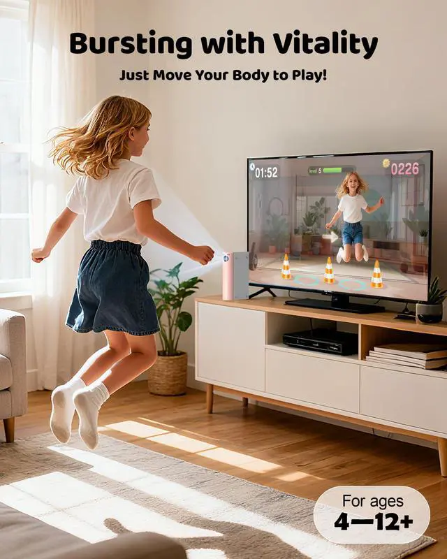Alt view image 4 of 7 - Interactive Motion Gaming Console for Kids: Educational AR Learning Games (28+) for Ages 4+ Boys & Girls - Boost Coordination Fitness & STEM Skills Motion-Sensing Video Game System