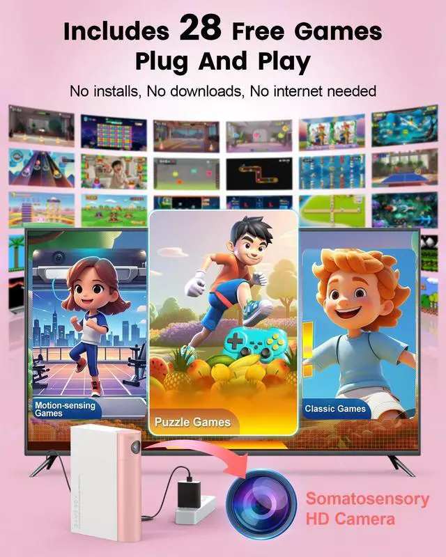 Alt view image 2 of 7 - Interactive Motion Gaming Console for Kids: Educational AR Learning Games (28+) for Ages 4+ Boys & Girls - Boost Coordination Fitness & STEM Skills Motion-Sensing Video Game System