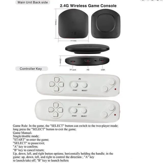 Alt view image 7 of 7 - TV Game Console with 200+ Games,Handheld Video GameConsole for Kids, GameSystem with AR Gun Game for Boys,2 GameController, TV Plug& Play, Xmas Birthday Toy Gift for Boys Girls Age