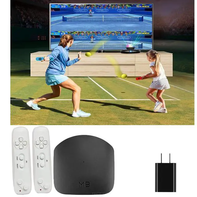 Alt view image 2 of 7 - TV Game Console with 200+ Games,Handheld Video GameConsole for Kids, GameSystem with AR Gun Game for Boys,2 GameController, TV Plug& Play, Xmas Birthday Toy Gift for Boys Girls Age