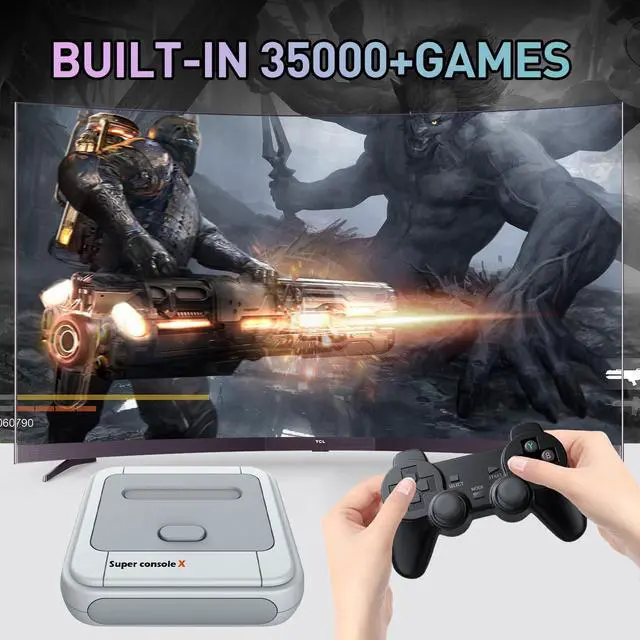 Alt view image 2 of 7 - Super Console X, Retro Game Console Built-in 35,000+ Games, Video Game Console Systems for 1080P/720P Output, 2 Wireless Controllers