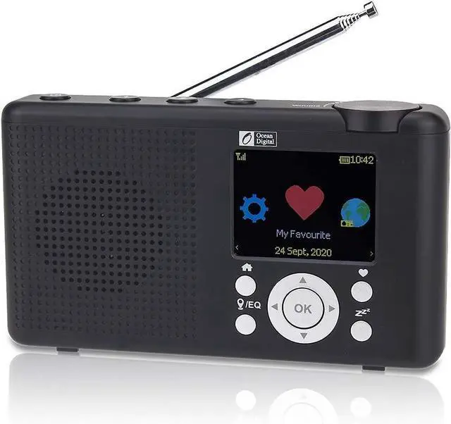 Main image of WR-23F Portable FM Internet Radio 2.4 Color LCD Built-in Battery Wi-Fi Bluetooth (Black)
