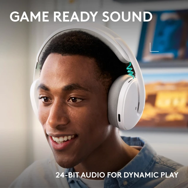 Alt view image 2 of 7 - G325 Lightspeed Wireless Gaming Headset - White All-Day Comfort, Built-in Mic with Noise Reduction, 24-Bit Audio, 24+ Hr Battery Life, for PC, PlayStation, Switch, Mobile