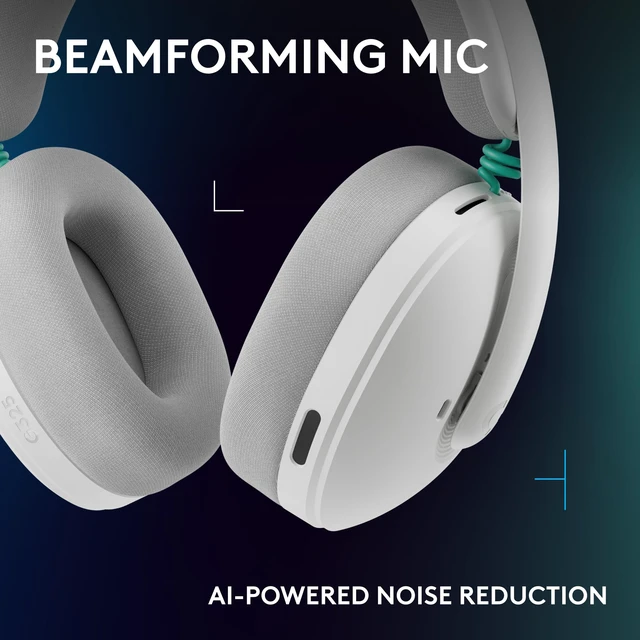 Alt view image 6 of 7 - G325 Lightspeed Wireless Gaming Headset - White All-Day Comfort, Built-in Mic with Noise Reduction, 24-Bit Audio, 24+ Hr Battery Life, for PC, PlayStation, Switch, Mobile