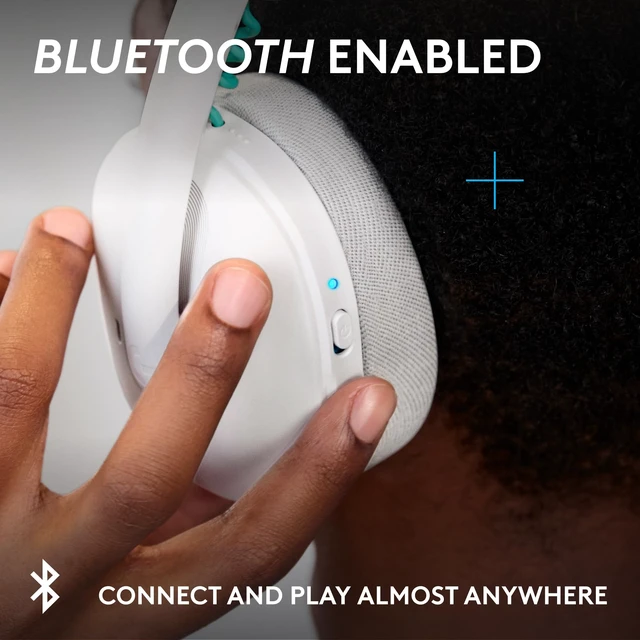 Alt view image 5 of 7 - G325 Lightspeed Wireless Gaming Headset - White All-Day Comfort, Built-in Mic with Noise Reduction, 24-Bit Audio, 24+ Hr Battery Life, for PC, PlayStation, Switch, Mobile