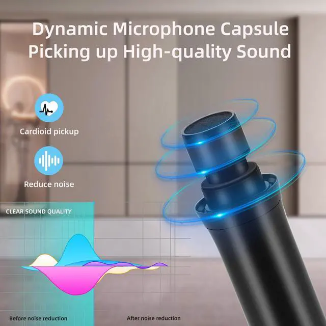Alt view image 3 of 7 - UHF Wireless Microphone Systems, 4 Channels Cordless Handheld Dynamic Karaoke Mic Set, Auto Connect 300ft Range Transmission for Singing, Karaoke, DJ Party, Church, Wedding, PA Speaker