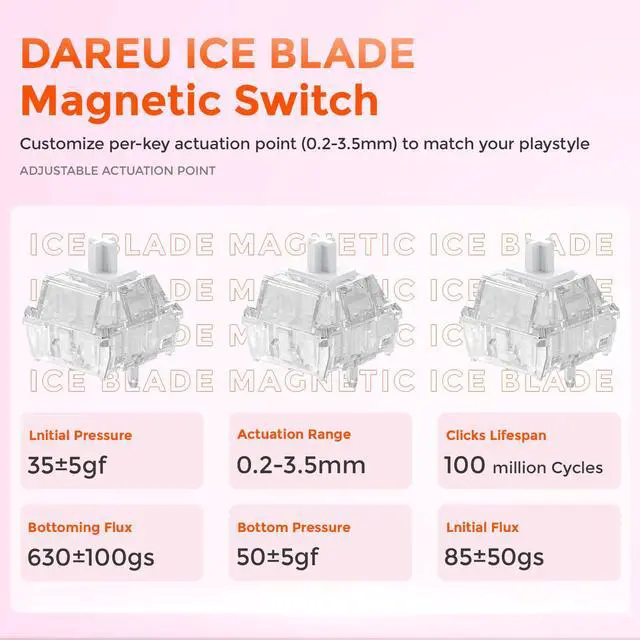 Alt view image 6 of 7 - COOL68 65% Pink Hall Effect Magnetic Switch Gaming Keyboard with 8000Hz Polling Rate,Rapid Trigger,Adjustable Actuation,0.1ms Latency,SOCD,Gasket Mount,PBT keaycaps,Hot swappable,RGB Light