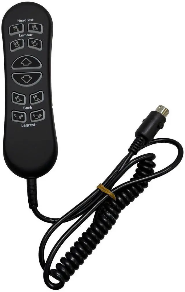 Main image of 10-Button 5-Pin Replacement Remote Hand Control for Mega Motion Power Recliner with Lift (MM3702) - (CTL1804039) for MegaMotion Power Chairs with MM3702 Dual Motor Assembly