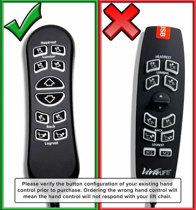 Alt view image 2 of 7 - 10-Button 5-Pin Replacement Remote Hand Control for Mega Motion Power Recliner with Lift (MM3702) - (CTL1804039) for MegaMotion Power Chairs with MM3702 Dual Motor Assembly
