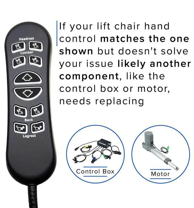Alt view image 4 of 7 - 10-Button 5-Pin Replacement Remote Hand Control for Mega Motion Power Recliner with Lift (MM3702) - (CTL1804039) for MegaMotion Power Chairs with MM3702 Dual Motor Assembly