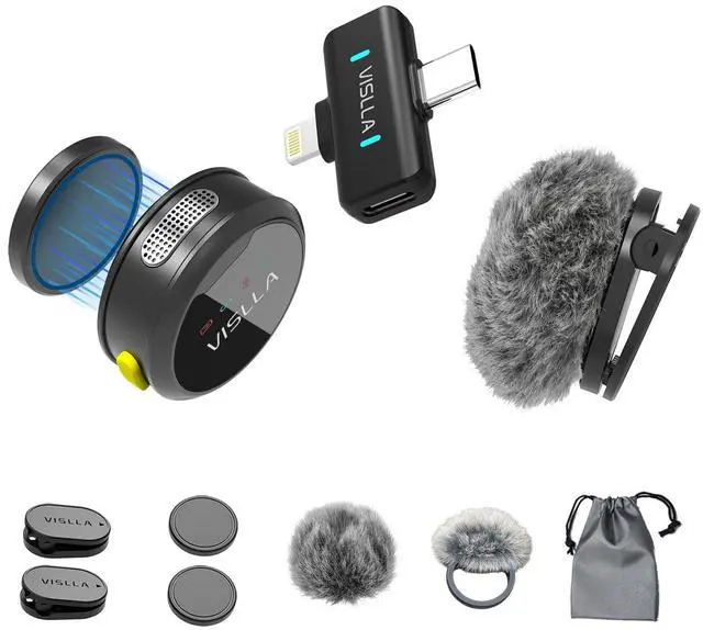 Main image of Mini Microphone for iPhone & Android, Furry Windscreen, Noise Cancelling Wireless Lavalier Microphone,Clip On Lapel Mini Mic Pro for Content Creators Vlogging/YouTube/Tiktok/Streaming/Interview