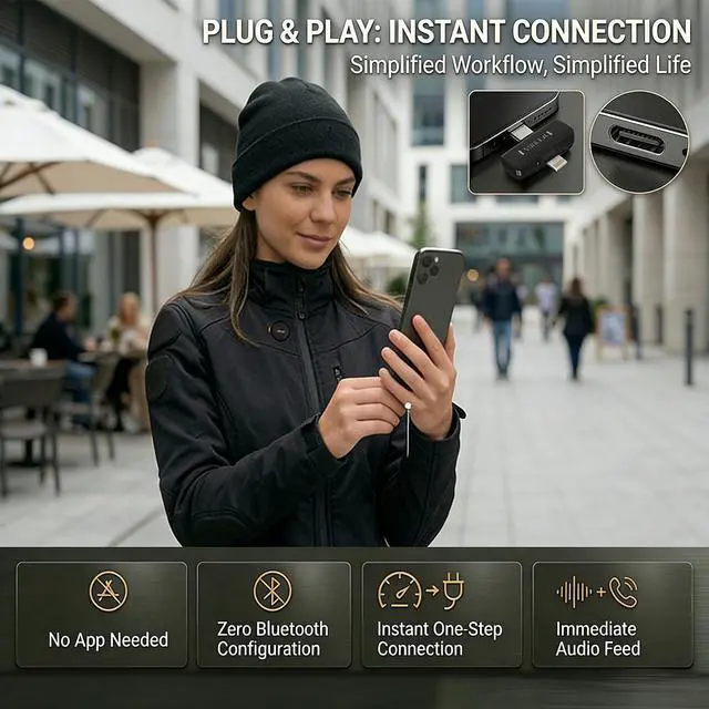 Alt view image 5 of 7 - Mini Microphone for iPhone & Android, Furry Windscreen, Noise Cancelling Wireless Lavalier Microphone,Clip On Lapel Mini Mic Pro for Content Creators Vlogging/YouTube/Tiktok/Streaming/Interview