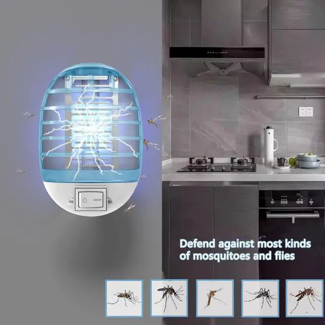 Alt view image 2 of 7 - Bug Zapper Indoor,Fly Traps,Flying Insects,Electronic Insect Killer Fly Insect Trap Plug-in Mosquitoes Killer Mosquito Zapper with Blue Lights for Living Room,Kitchen,Bedroom (2Packs)