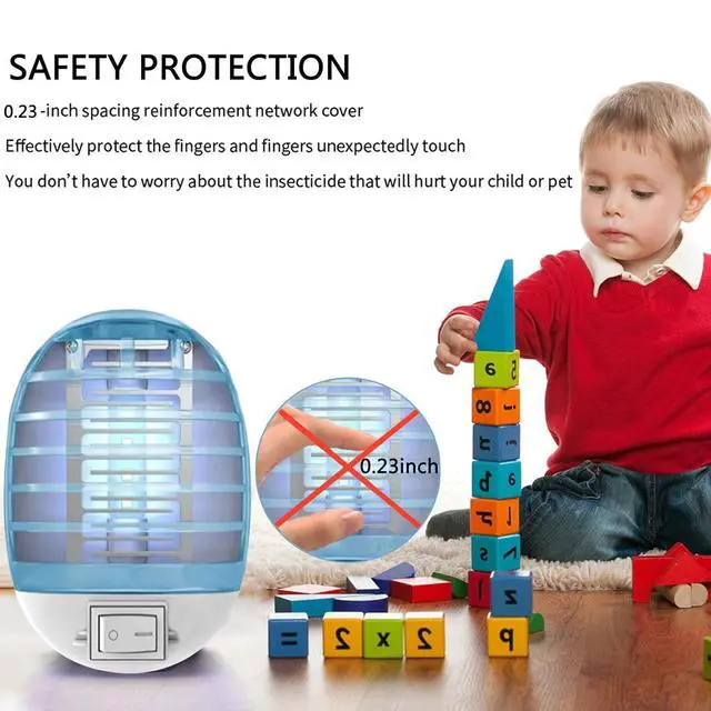 Alt view image 3 of 7 - Bug Zapper Indoor,Fly Traps,Flying Insects,Electronic Insect Killer Fly Insect Trap Plug-in Mosquitoes Killer Mosquito Zapper with Blue Lights for Living Room,Kitchen,Bedroom (2Packs)