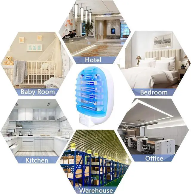 Alt view image 6 of 7 - Bug Zapper Indoor,Fly Traps,Flying Insects,Electronic Insect Killer Fly Insect Trap Plug-in Mosquitoes Killer Mosquito Zapper with Blue Lights for Living Room,Kitchen,Bedroom (2Packs)