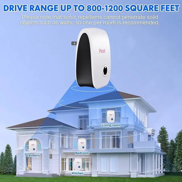 Alt view image 3 of 6 - 2026 Upgraded 8 Pack Ultrasonic Mouse & Pest Control Repeller Plug in, Indoor Rodent & Bug Repellent for Mosquitoes, Rats, Mice, Roaches, Ants, Insects, Safe for Pets, Humans, Home, Office, Hotel