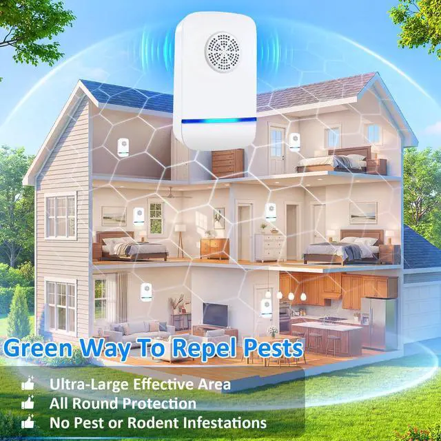 Alt view image 6 of 7 - 2026 Upgraded Ultrasonic Pest Repeller Insect Indoor Repeller, Pest Control Plug in for Spider Bug Roach Ant Mosquito Rat Mice, Electric Mouse Traps Indoor, Rodent Repellent Ultrasonic Plug in, 6 Pack
