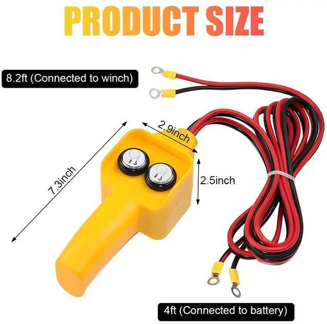Alt view image 2 of 6 - Winch Controller, Push Button Winch Remote Assembly Replacement for Pulling 1500lbs to 5000lbs, 12V Electric Winch Wired Capstan Handheld Remote Controller, Car Accessories