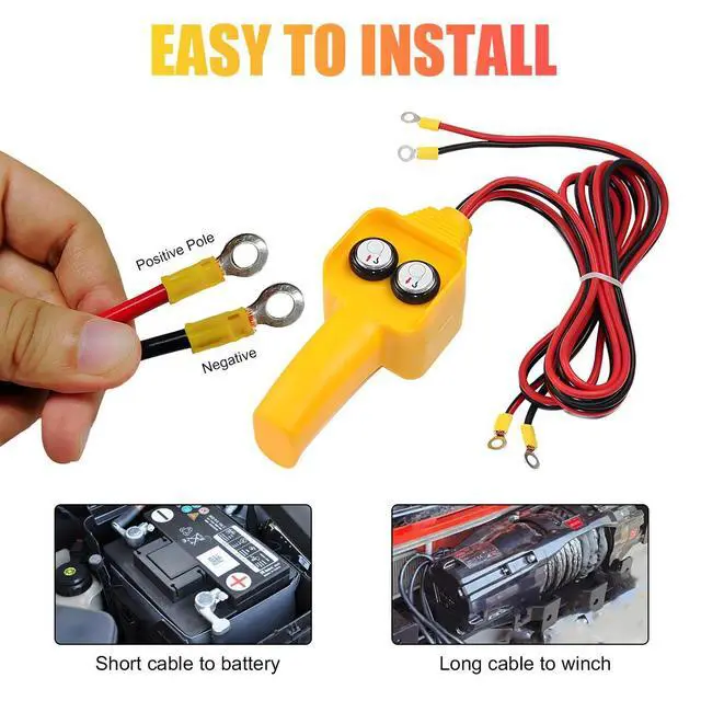 Alt view image 4 of 6 - Winch Controller, Push Button Winch Remote Assembly Replacement for Pulling 1500lbs to 5000lbs, 12V Electric Winch Wired Capstan Handheld Remote Controller, Car Accessories