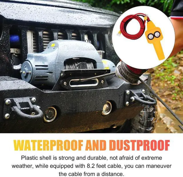 Alt view image 6 of 6 - Winch Controller, Push Button Winch Remote Assembly Replacement for Pulling 1500lbs to 5000lbs, 12V Electric Winch Wired Capstan Handheld Remote Controller, Car Accessories