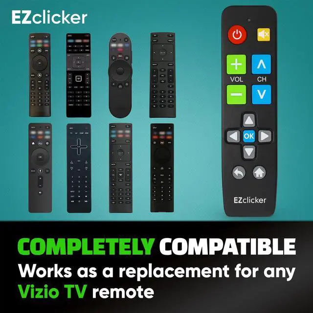 Alt view image 3 of 7 - Vizio Replacement TV Remote Compatible with Vizio TV's ONLY (Black) Big Button TV Remote Control, Simplified and Easy to Use (2xAAA Batteries not Included)
