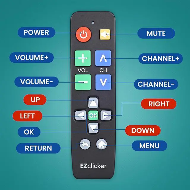 Alt view image 5 of 7 - Big Button TV Remote for LG TVs Only, Easy to Use (Black) | Big Button, Simplified, Great for Seniors (2xAAA Batteries not Included)
