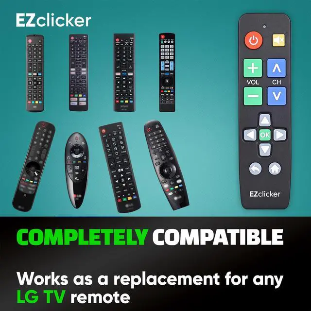 Alt view image 7 of 7 - Big Button TV Remote for LG TVs Only, Easy to Use (Black) | Big Button, Simplified, Great for Seniors (2xAAA Batteries not Included)