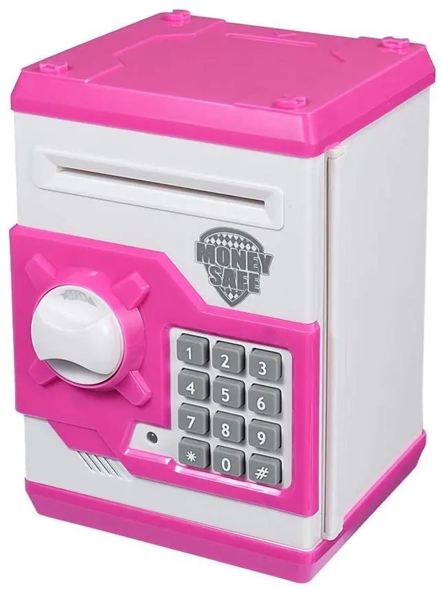 Main image of Piggy Bank for Boys Girls,Kids Safe Money Bank for 4 5 6 7 8 9 10 Year Old Girl Boy Birthday Gift,Electronic Password Money Saving Box ATM Safe Bank Toys for Kid (Pink)