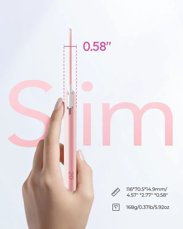 Alt view image 2 of 7 - Slim Portable Charger Power Bank 10000mAh, PD 20W Fast Charging Compact Battery Pack with Built-in USB C Cable, Travel Essential Compatible with iPhone 17 16 15, Samsung, Android - Pink