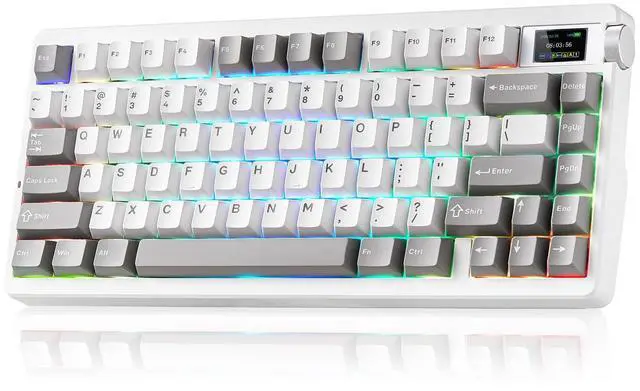 Main image of X Aula Nova75 Mechanical Gaming Keyboard,75% Compact Wireless Keyboard with Screen & Knob,Gamer for Pre-lubed Switches 8000mAh Computer Keyboards,RGB Backlit,Custom Hot Swappable,BT/2.4GHz/USB-C