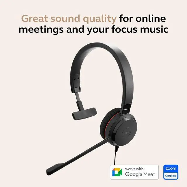 Alt view image 3 of 6 - Evolve 30 II (2025 Edition) Wired Single-Ear Headset with Mic - 3.5mm Jack, USB-A/USB-C Connectivity, with Noise-Canceling Microphone, Works with Online Meeting Platforms - Black