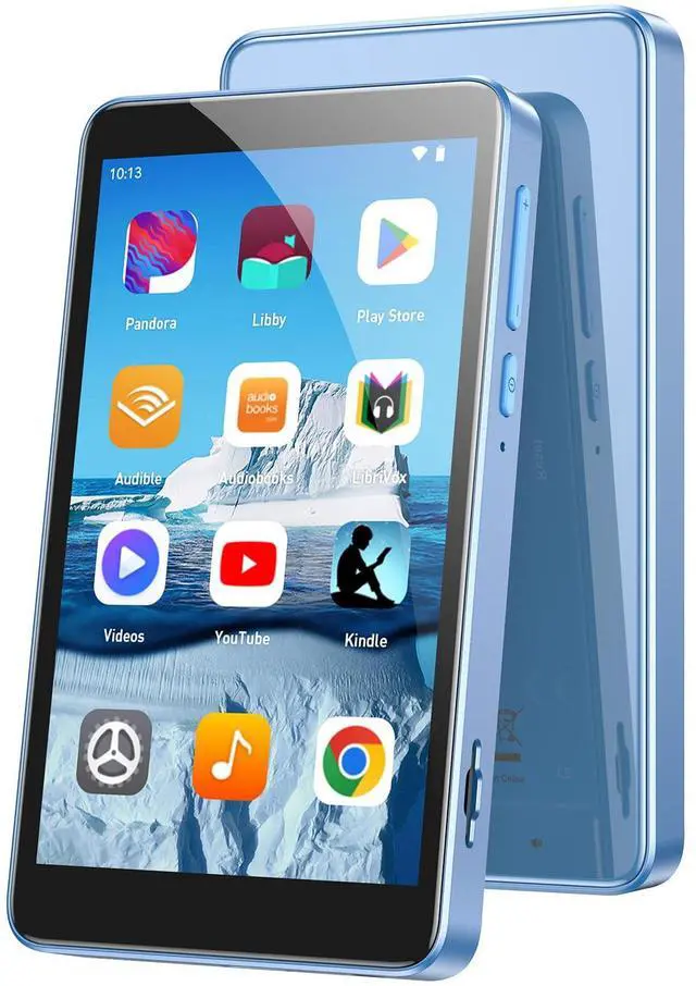 Main image of 160GB MP3 Player with Bluetooth and WiFi, T08X 4'' Android 14 MP4 Music Player with Spotify, Audible, APP Store, Up to 1TB, Blue