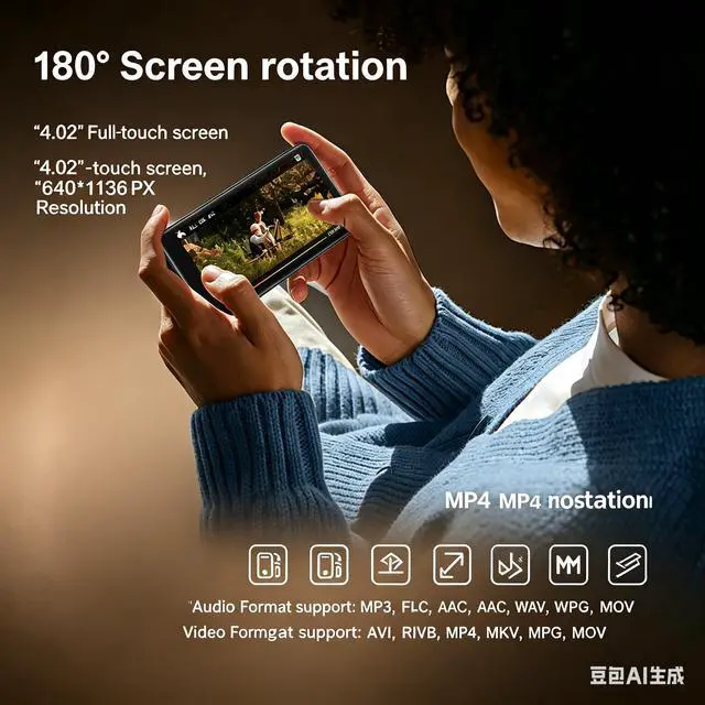 Alt view image 6 of 7 - 80GB MP3 Player with Bluetooth and WiFi, Diofox Music Player with Spotify,Pandora,Amazon Music,4" Touch Screen Android MP4& MP3 Player for Kids with Libby,Audible,Spotify Kids(Black) (Black)