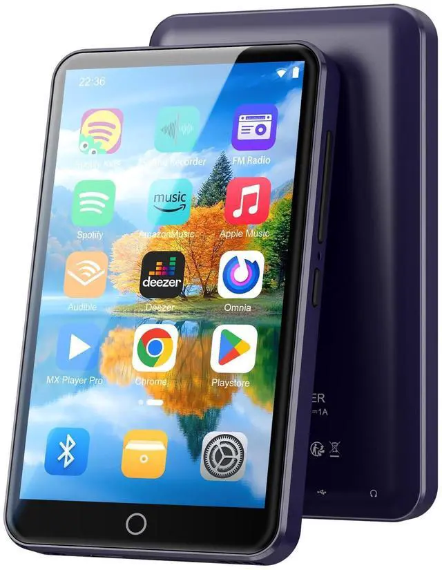 Main image of 80GB MP3 Player with Bluetooth and WiFi, Android MP3 & MP4 Players with 4" Touchscreen and Speaker, MP3 Music Player with Spotify, Audible, Amazon Music, Play Store (Purple)