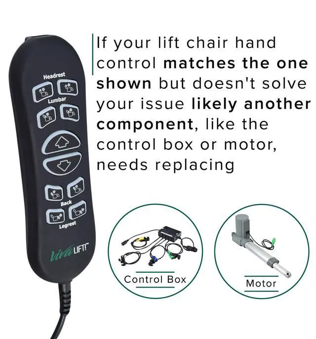 Alt view image 4 of 7 - 10-Button 5-Pin Replacement Remote Hand Control for Pride VivaLift Lift Chair (Standard & Early Version Viva Lift 2) - (CTL1707190) for Standard & Early Version VivaLift 2 Models