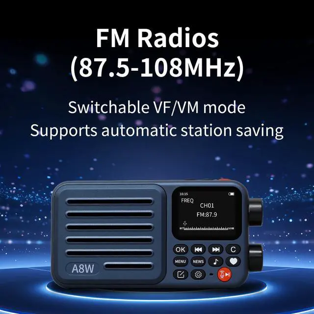 Alt view image 5 of 7 - A8W Portable Smart Internet Radio Receiver WIFI/4G Speaker with FM,Micro-SD Card,All World Radios,for Home with WiFi,Digital Radio,choyoung Radio