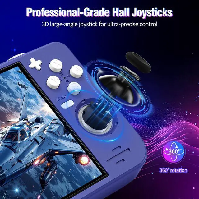 Alt view image 3 of 7 - RF40H Handheld Game Console, 4.0" Retro Gaming Console Preloaded 20,000+ Classic Games, Open Source Linux System, Support WiFi Online Play, Portable Pocket Hand Held Video Game (Purple)