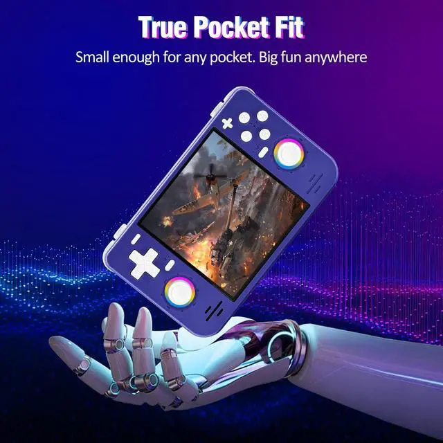 Alt view image 6 of 7 - RF40H Handheld Game Console, 4.0" Retro Gaming Console Preloaded 20,000+ Classic Games, Open Source Linux System, Support WiFi Online Play, Portable Pocket Hand Held Video Game (Purple)