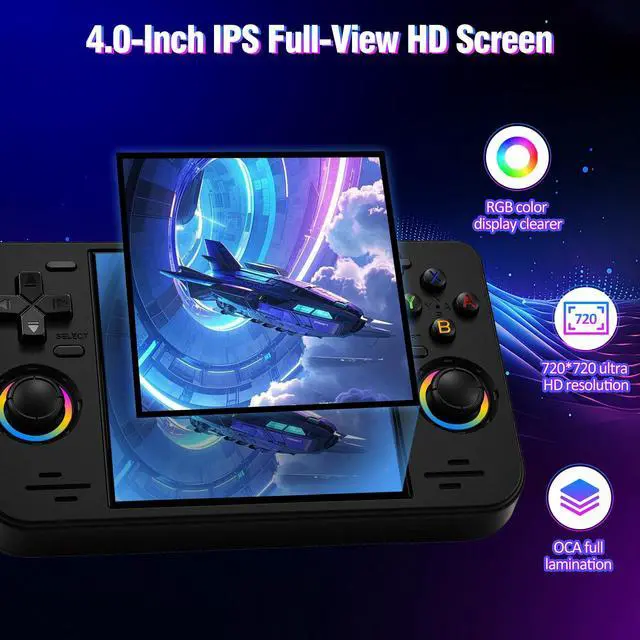 Alt view image 4 of 7 - RF40H Handheld Game Console, 4.0" Retro Gaming Console Preloaded 20,000+ Classic Games, Open Source Linux System, Support WiFi Online Play, Portable Pocket Hand Held Video Game (Black)