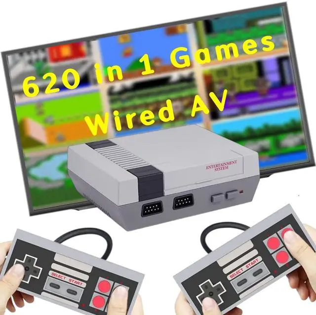 Main image of Retro Game Console, Classic Video Games Console Built-in with 600 Games System, Plug and Play with 2 Wired Controllers Handheld Games. (Grayish)