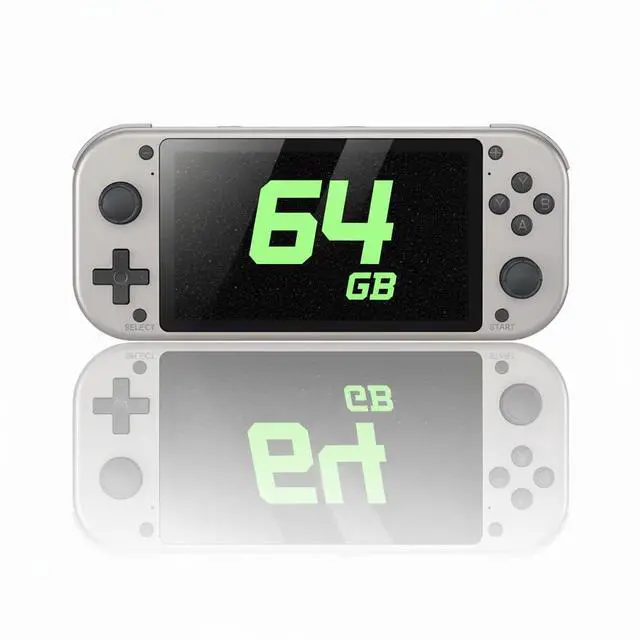 Main image of Retro Handheld Portable Video Game Console - 4.3" IPS Screen, Emuelec System, 64GB, 20,000+ Games, Classic Game System (64 GB)