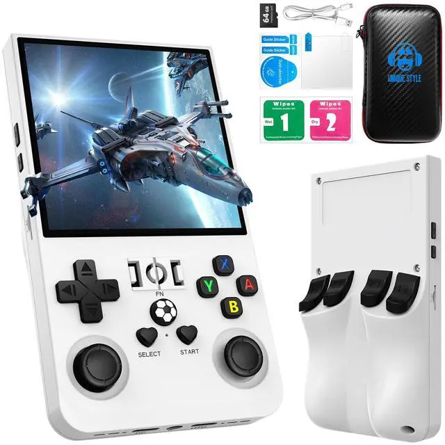 Main image of R36MAX Retro Handheld Game Console, 4.0 Inch 720x720 IPS Screen, 64GB Built-in 18,000+ Classic Game, Portable Hand Held Open Source Linux System, 4000mAh Battery Retro Gaming Console(White 64GB)