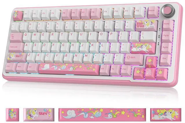Main image of Wireless Mechanical Keyboard - 81 Keys RGB Gaming Keyboard with Custom Linear Switches, Hot-Swap & Knob Control, Triple Connection (BT5.0/USB-C/2.4GHz), Compact for Work & Gaming