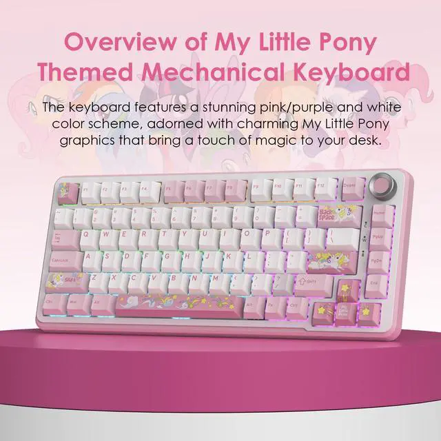 Alt view image 2 of 7 - Wireless Mechanical Keyboard - 81 Keys RGB Gaming Keyboard with Custom Linear Switches, Hot-Swap & Knob Control, Triple Connection (BT5.0/USB-C/2.4GHz), Compact for Work & Gaming