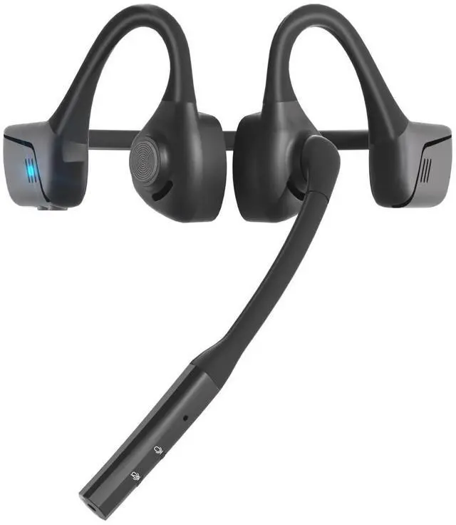 Main image of Bluetooth Headset with Microphone, Open Ear Headphones with Mic, Noise Cancelling Bluetooth Headphones for Phone Computer, Wireless Headset Multipoint Connection & Mute Button for Working-16H